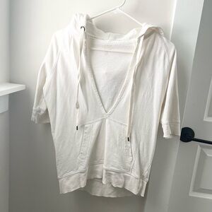 J. Crew White Hooded Top
